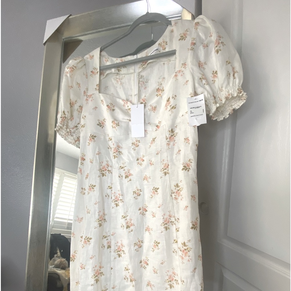 Reformation Gina Linen Mini Dress in Mildred